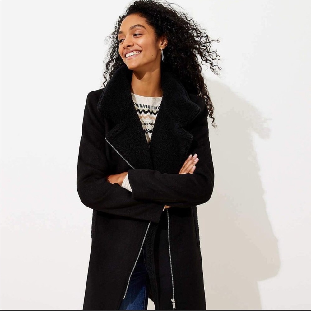 NEW Ann Taylor Loft Womens Fleece Winter Coat